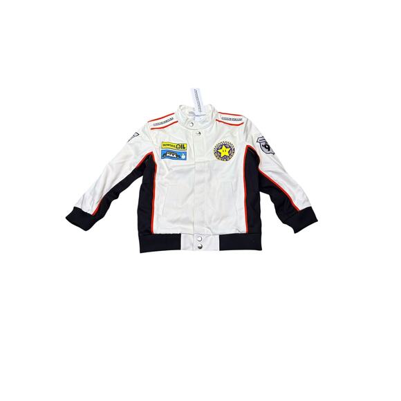 Mario Kart Other - Mario Kart Racing Jacket Kids XS White Snap Front Nintendo Bomber NWT